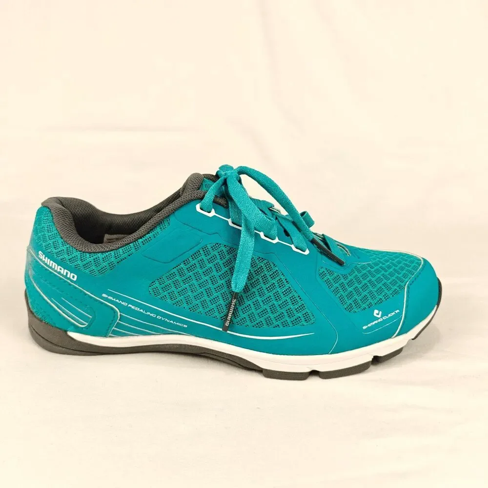 Shimano CW41 Pedaling Dynamics Teal Cycling Shoes Women’s Size 9.5 Mountain Bike - Picture 3 of 10